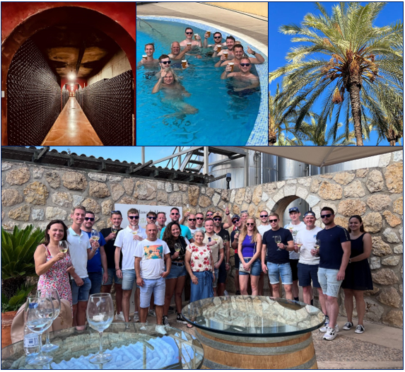 Collega's van Jordahl zijn op Mallorca voor een bedrijfsfeest